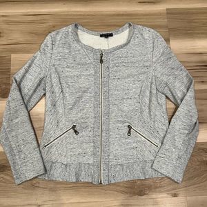 Anthropologie Drew Heathered Grey Zip Up Sweater Jacket Women’s Large